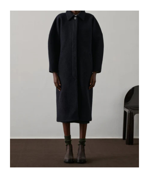 Soeur Womens Blue Simba Drop-shoulder Wool Coat In Blue