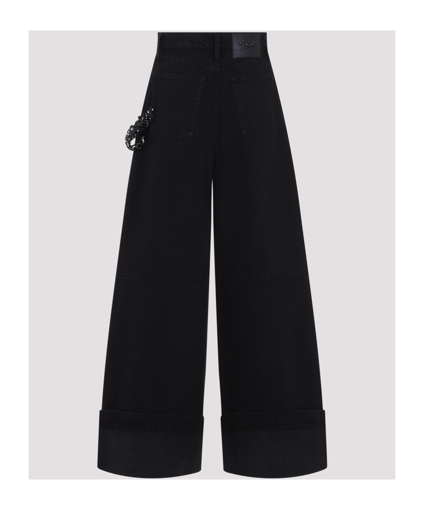 Shop Simone Rocha Embossed Patch Denim Trousers
