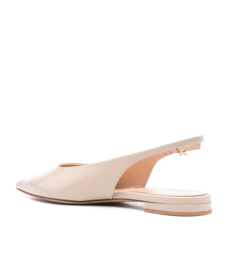 Gianvito Rossi Lindsay 20 Patent Leather Slingback Ballet Flats In Nude