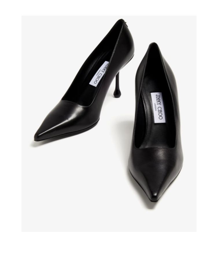 Jimmy Choo Logo High Heels In Black