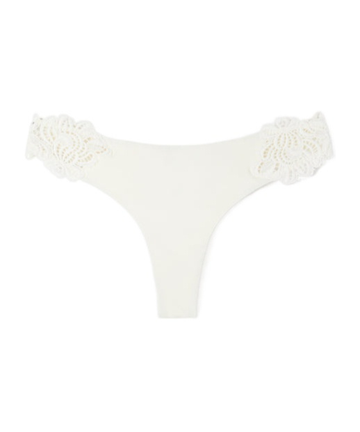 Ermanno Scervino Fringed Lace Briefs In White
