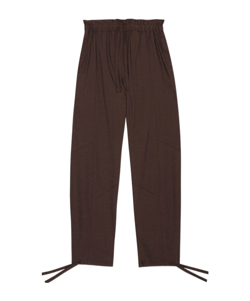 Ganni Elasticated-waistband Trousers In Black