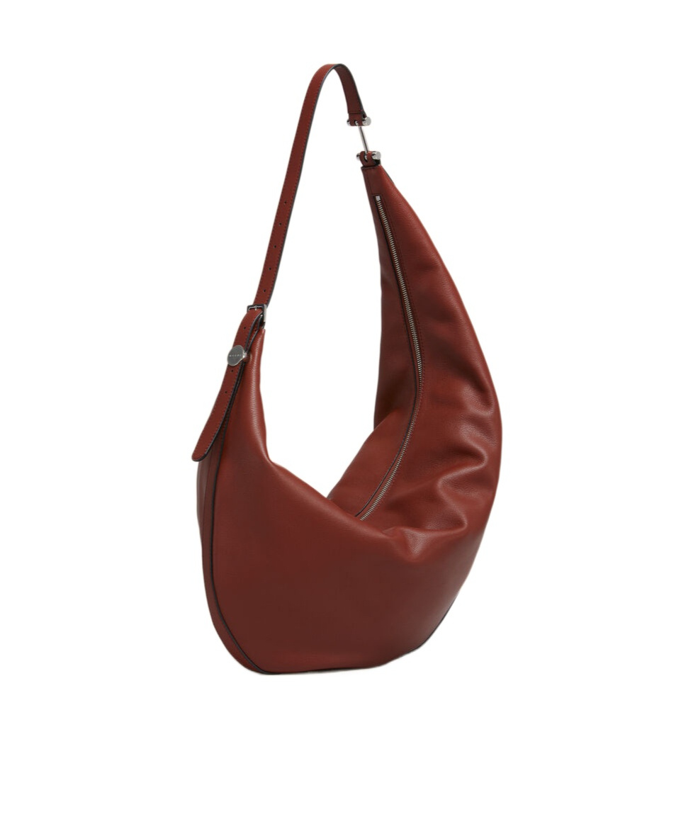 Marni Brown Leather Dot Medium Hobo Bag