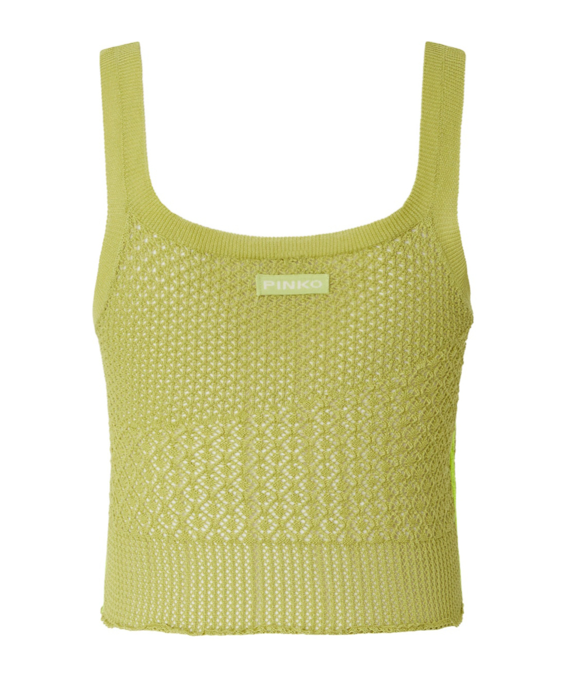 Pinko Perforated Tank Top With Different Patterns In Green