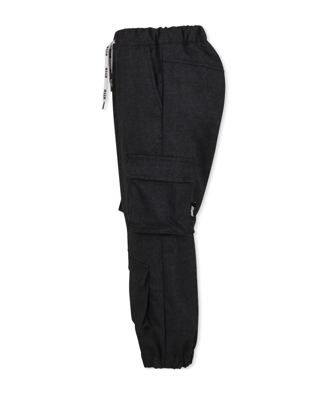 Msgm Tapered Cargo Pants In Black