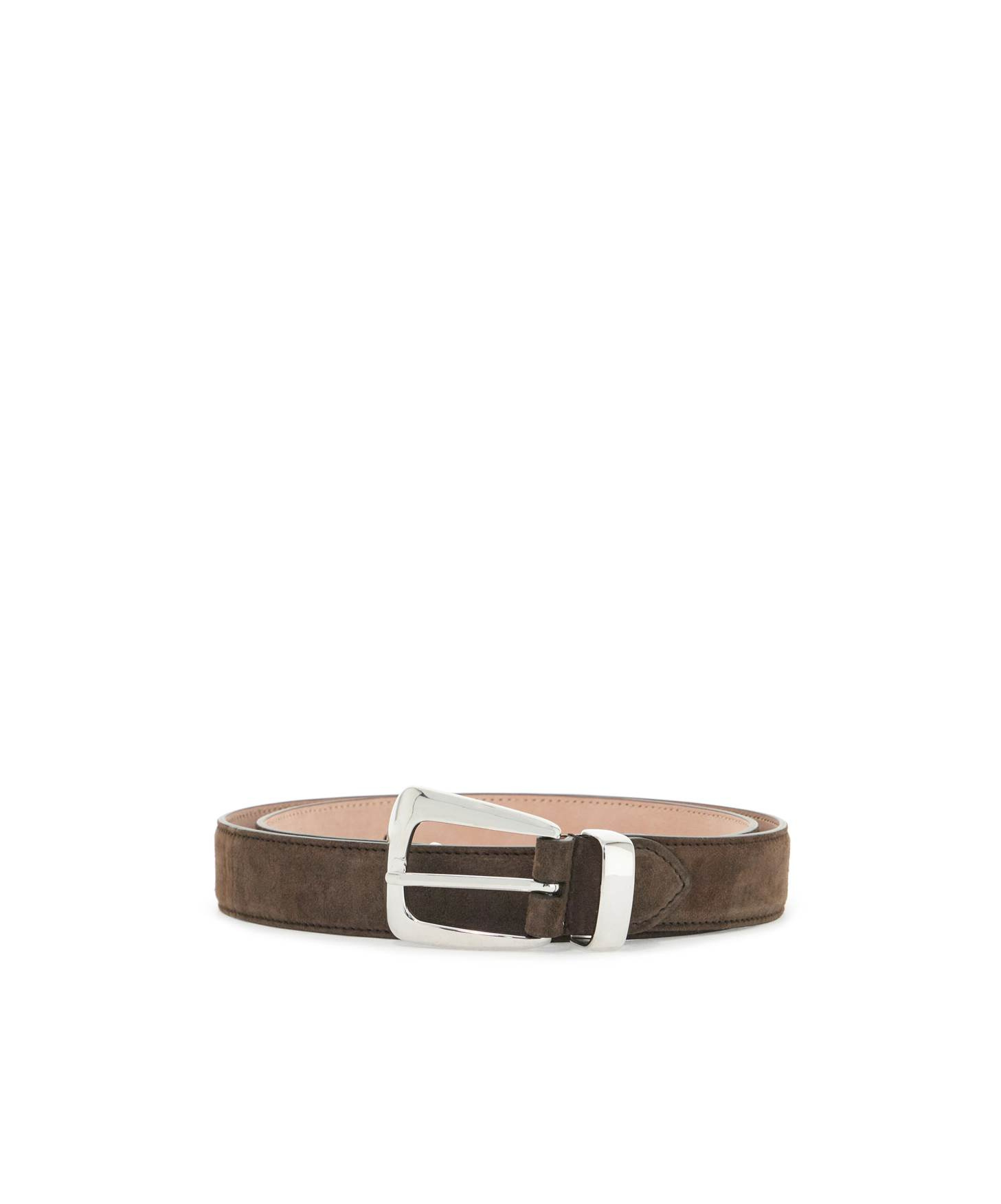Khaite Benny Suede Leather Belt In In Brown