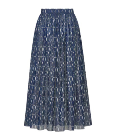 Dior Pleated Zipper Skirt In Blue
