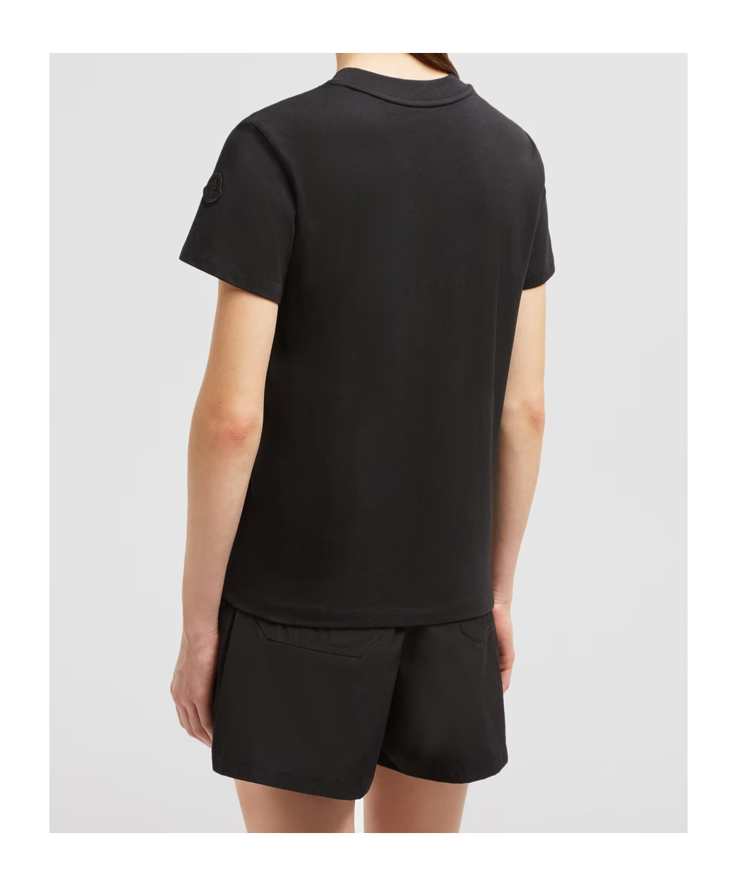 Moncler T-shirt En Coton À Fleurs En Cristaux In Black