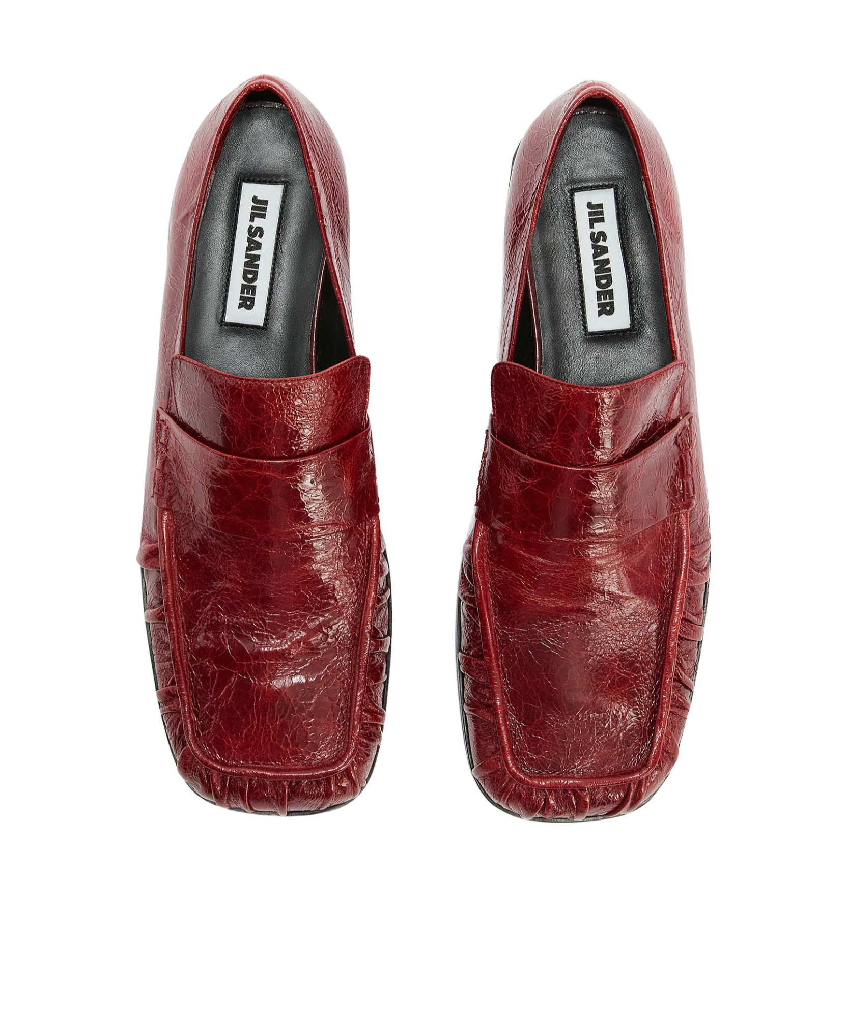 Jil Sander Leather Loafers In Dark Cherry