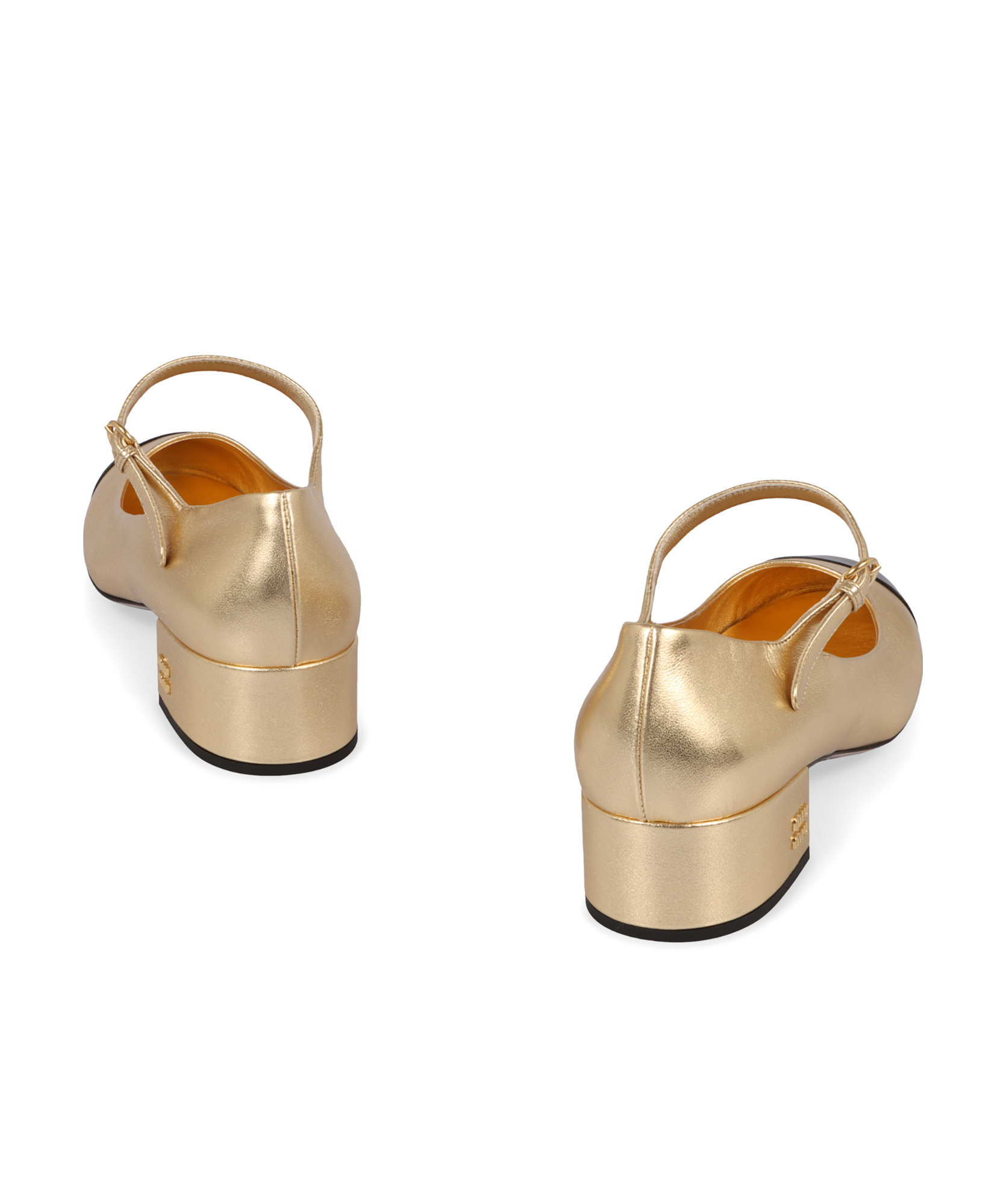 Miu Miu Logo High Heels In Nude