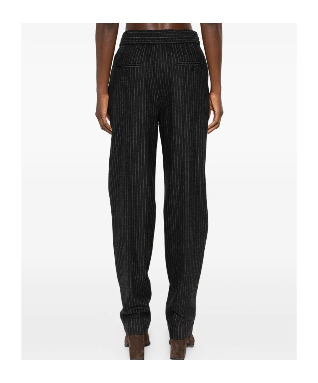 Isabel Marant Loretta Pinstripe Relaxed Fit Trousers In Black