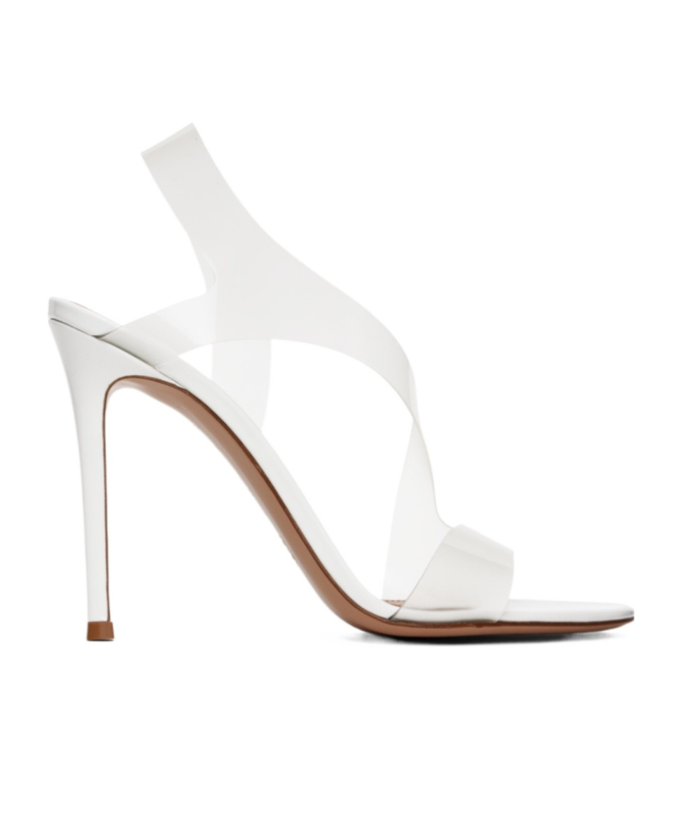 Gianvito Rossi Metropolis Transparent-strap Leather Heeled Sandals In White