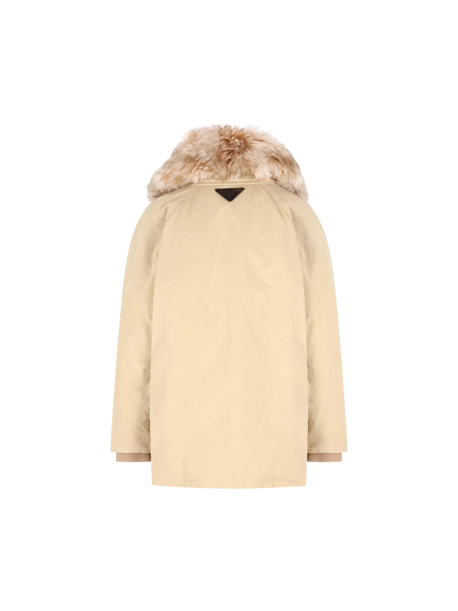 Prada Jacket With Faux Fur Collar And Long Sleeves In Yellow