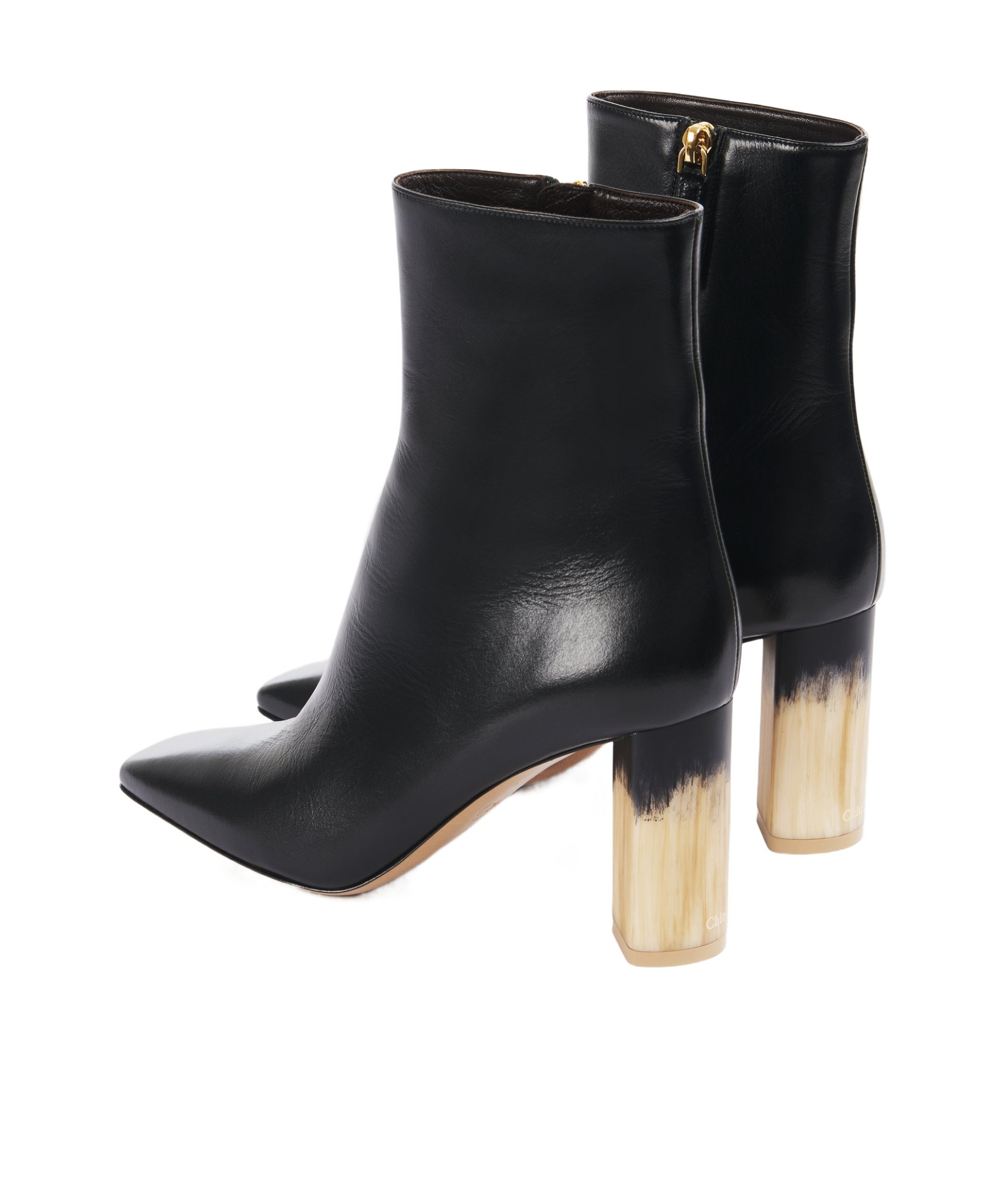 Chloé Bottines À Talon Georgia Femme Noir Taille 38 100% Cuir D'agneau In Black