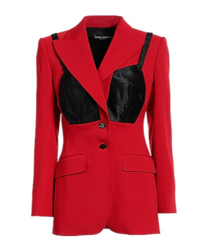 Dolce & Gabbana Twotone Minimalist Blazer In Red