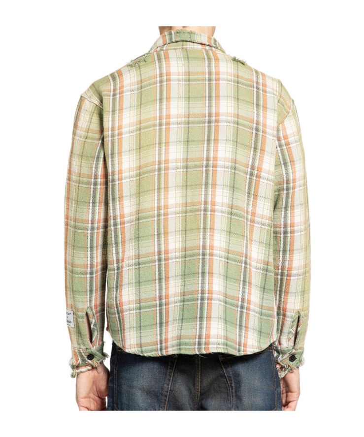 Gallery Dept. Mens Light Green Marley Plaid-print Cotton Flannel Shirt In Multi
