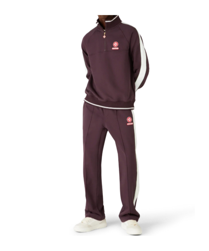 Casablanca Logo Embroidered Patch Sweatpants In Burgundy