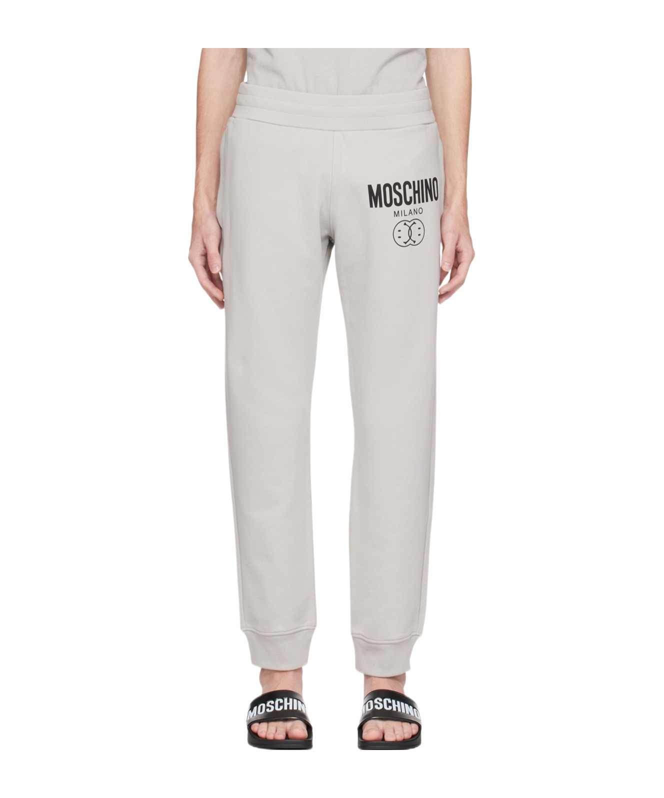 Moschino Printed Pattern Sweatpants In White