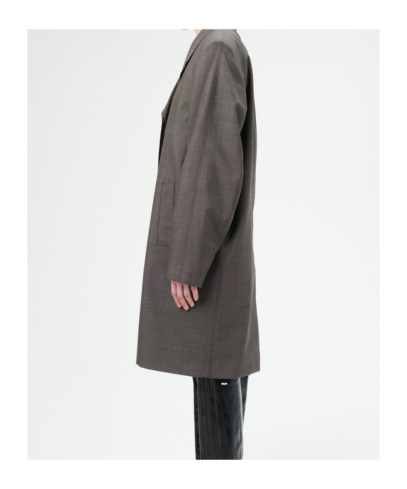 Our Legacy Checked Wool Coat In Black