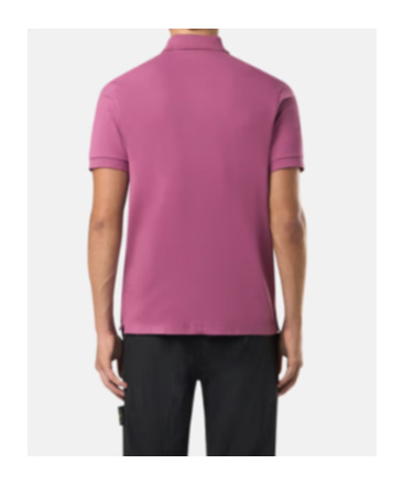 Shop Stone Island Compass-badge Polo Shirt In Pink