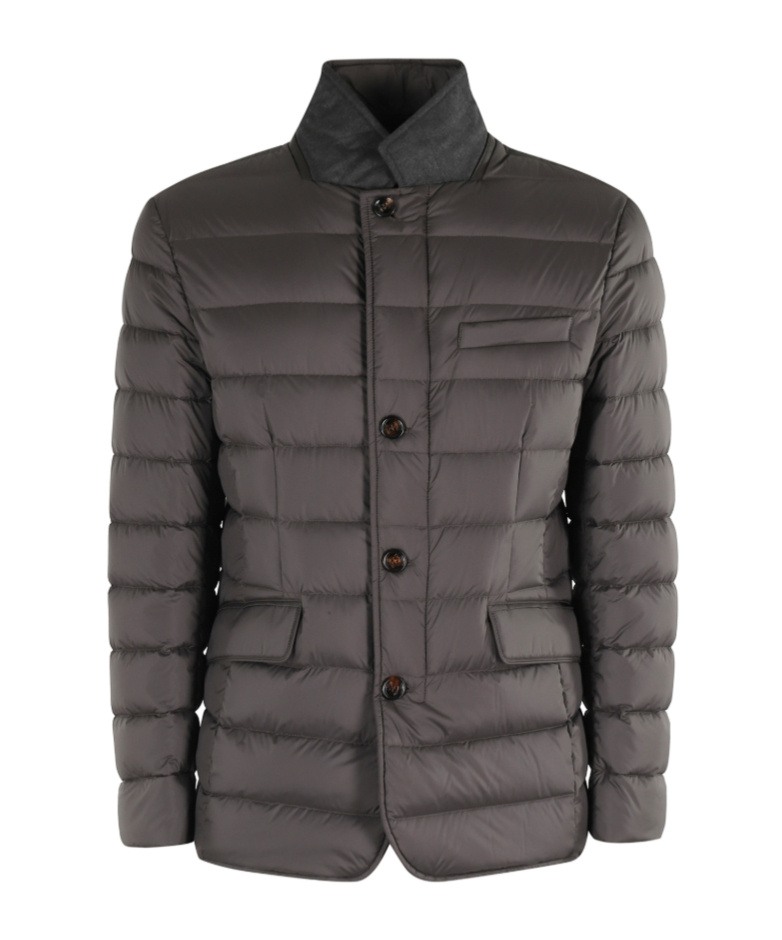 Moorer Zayn Quilted Button-fastening Jacket In Black