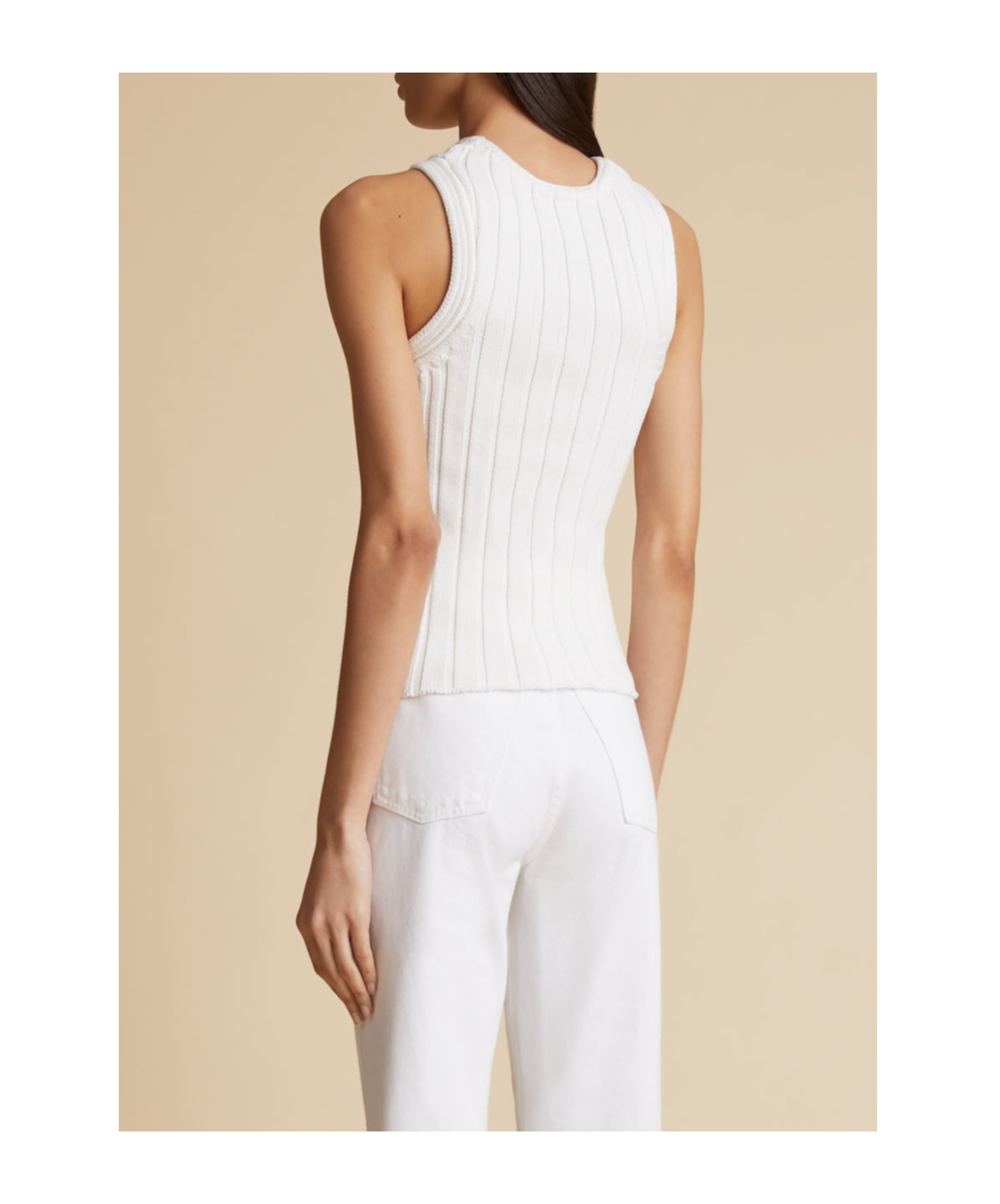Khaite The Manu High-neck Knitted Tank Top In White