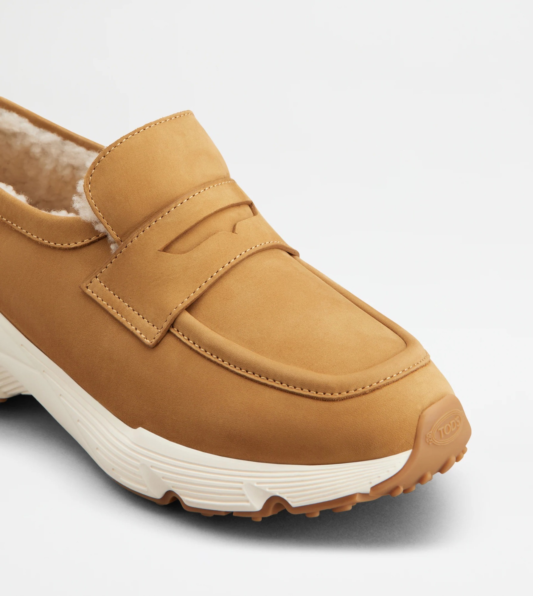 Tod's Round-toe Slip-on Sport Loafers In Brown