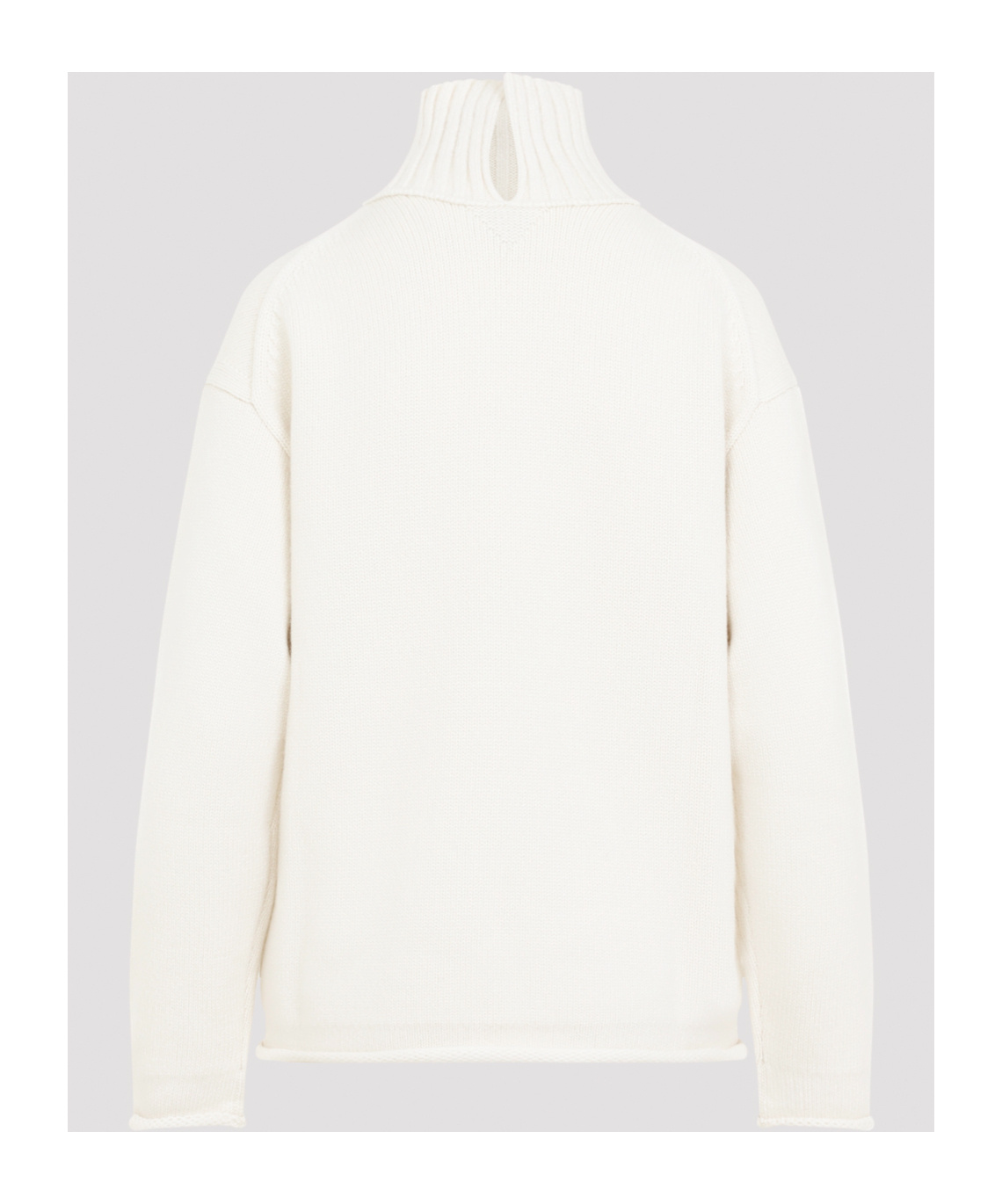 Bottega Veneta White Cashmere Turtleneck Jumper In White