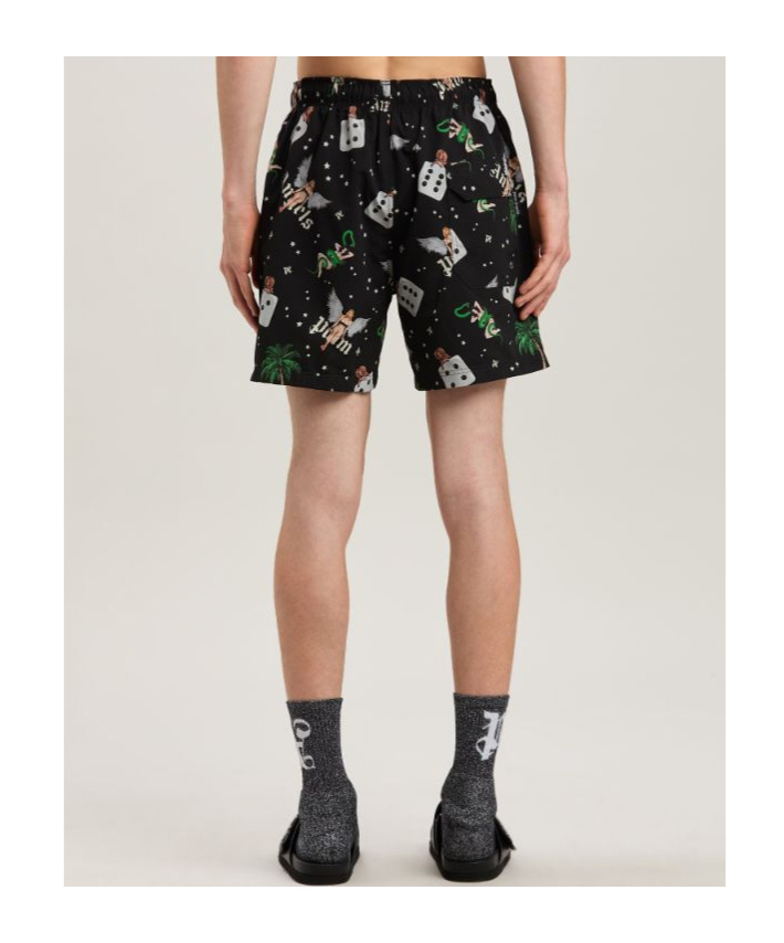 Palm Angels Pin Up Swimshorts In Black