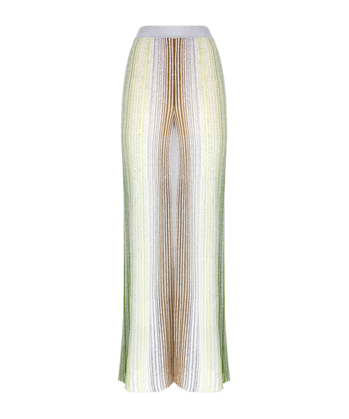 Missoni Sequined Striped Wide-leg Pants In White