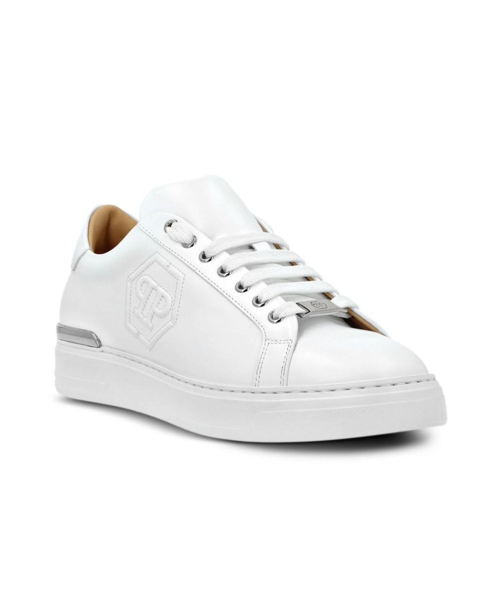 PHILIPP PLEIN EMBOSSED LEATHER SNEAKERS 