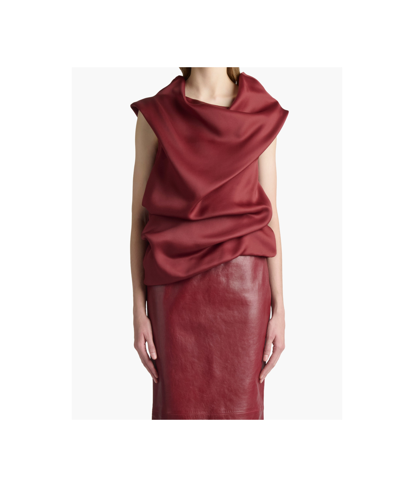 Shop Khaite Sleeveless Shirt In Red