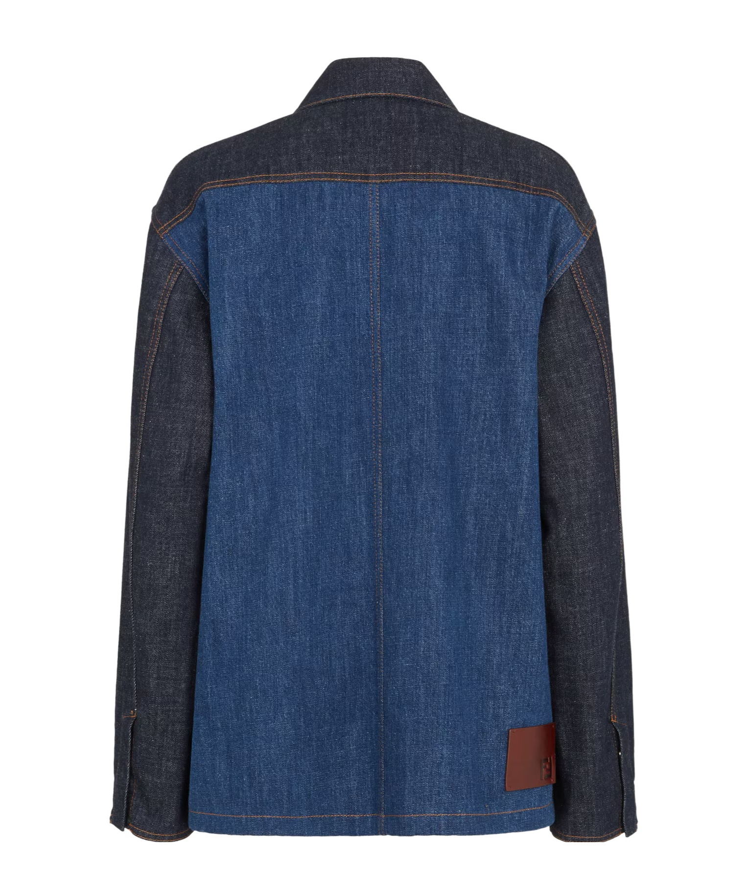 Shop Fendi Two-tone Denim Jacket In Blue