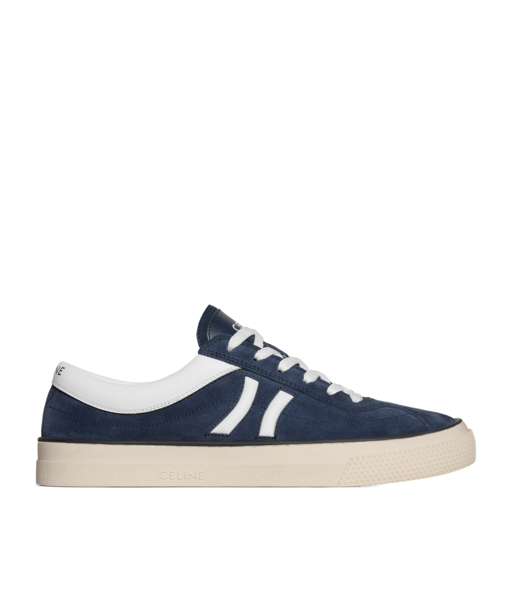 Celine Leather-trimmed Suede Sneakers In Blue