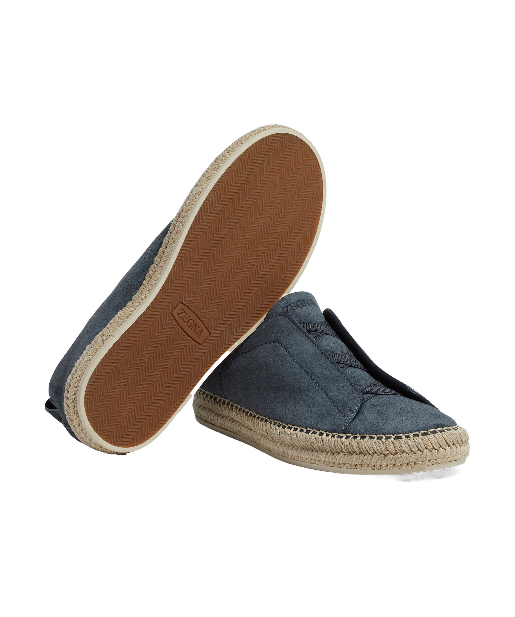 Zegna Triple Stitch Espadrilles In Blue