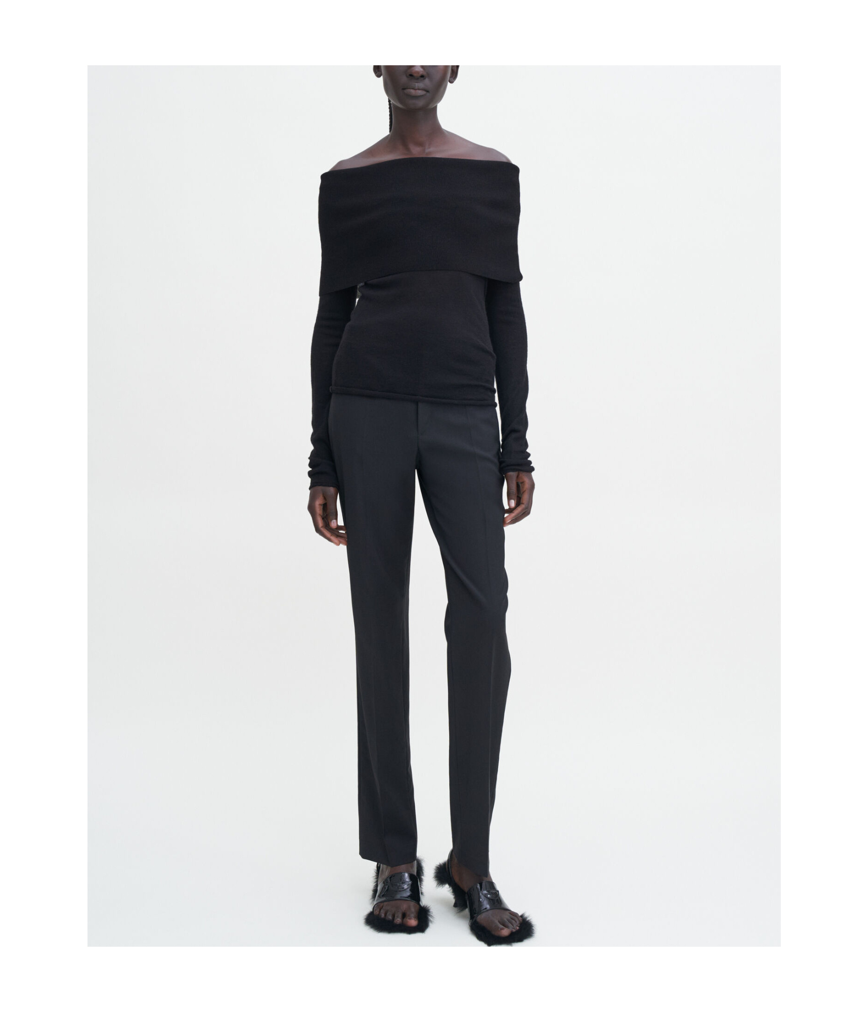 Filippa K Light Off Shoulder Top In Black