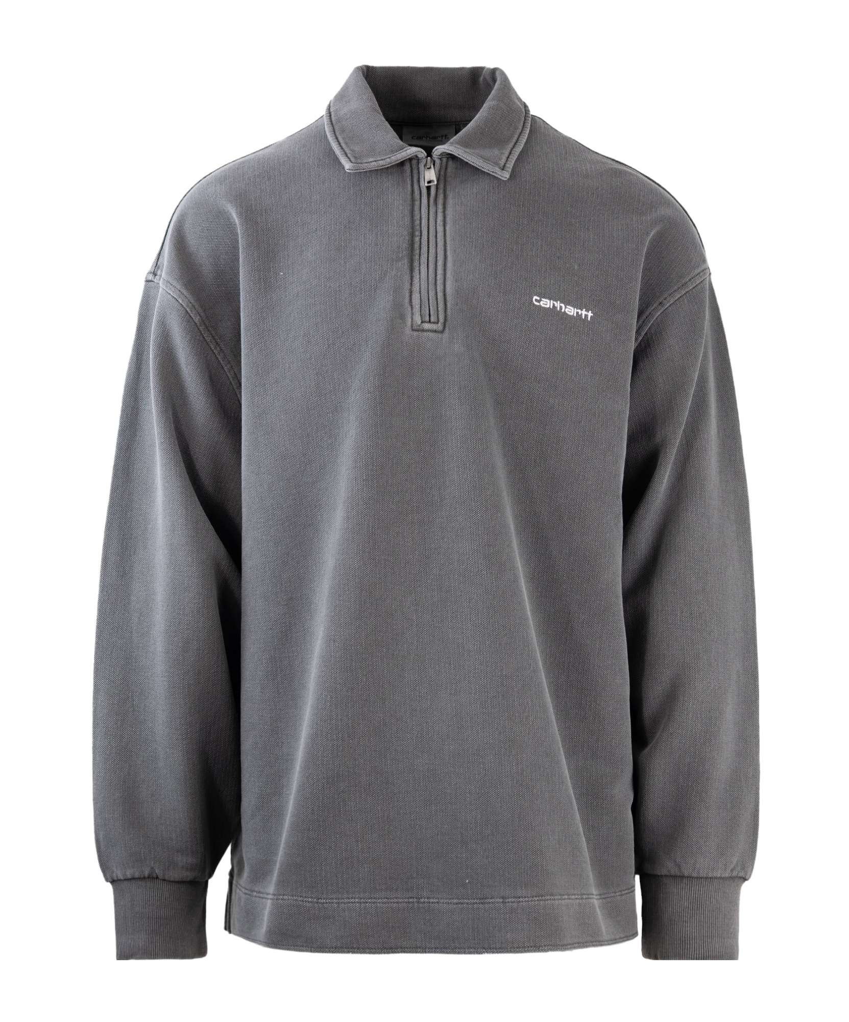Carhartt Embroidered Script Sweatshirt Ribbed Cuffs In Gray