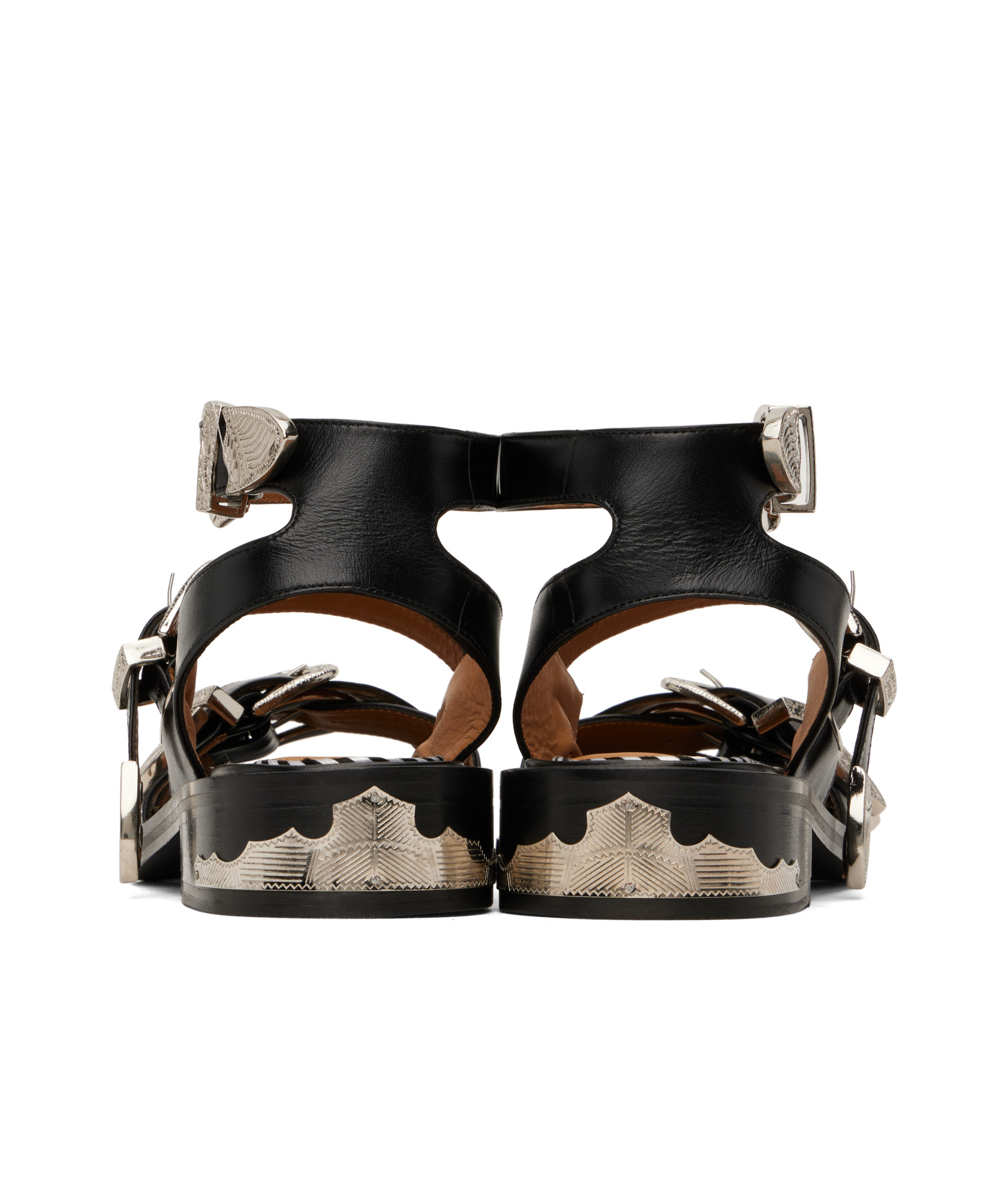 Toga Open Toe High Heel Sandals In Black