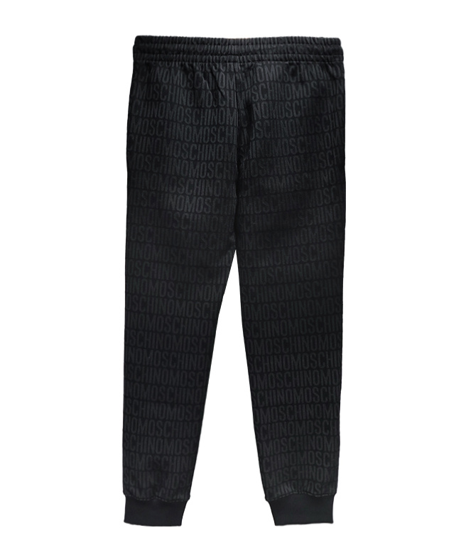 Moschino Cotton Joggers With Ribbed Elastic Waist In Black