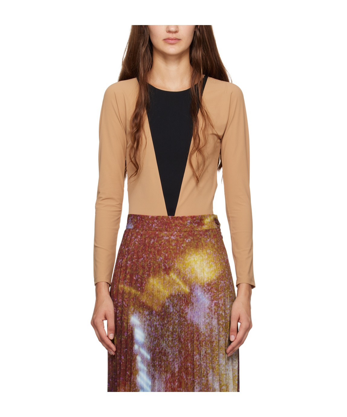 Mm6 Maison Margiela Triangle-shape Long-sleeve T-shirt In Multicolor