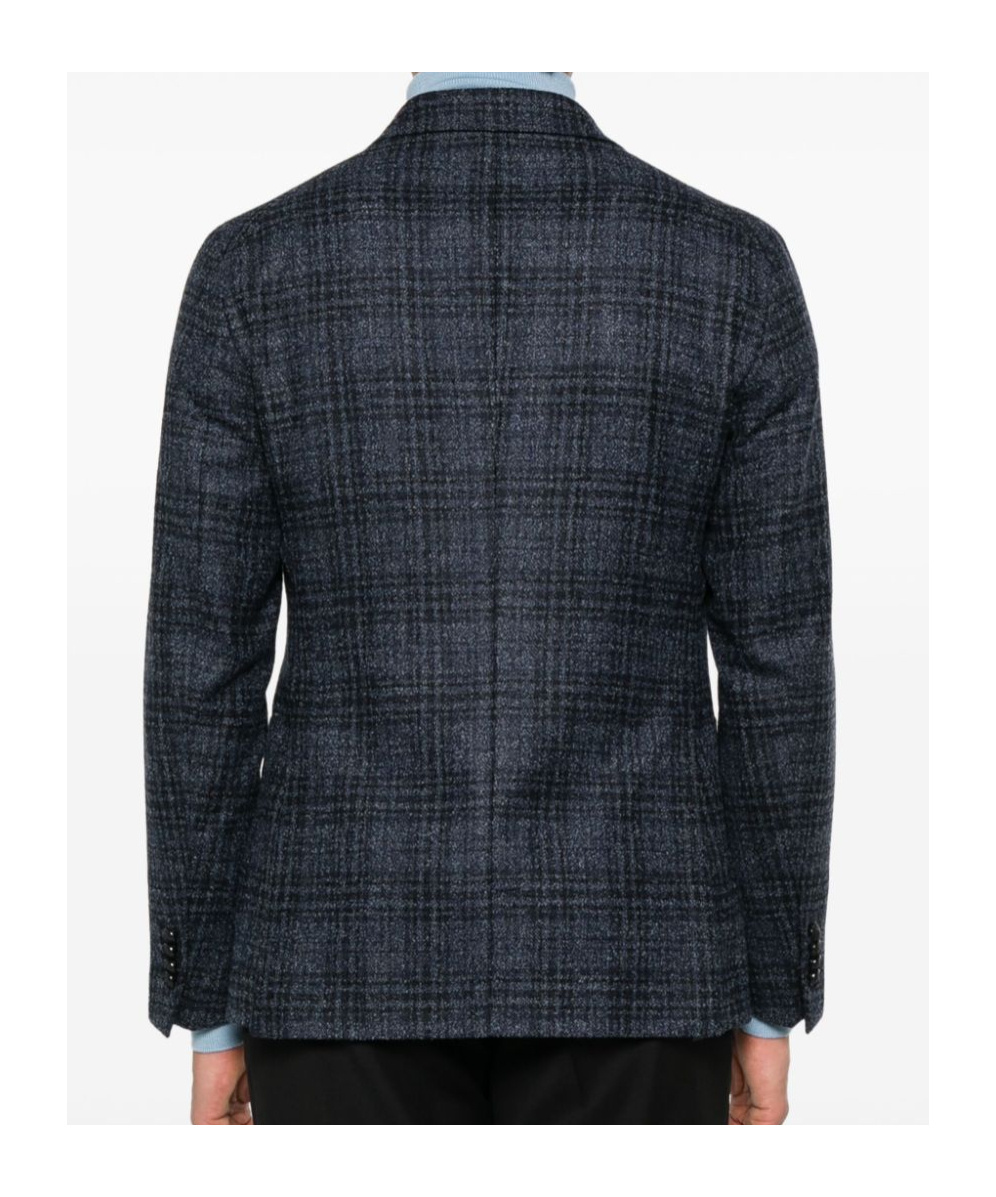 Shop Tagliatore Checked Blazer In Black