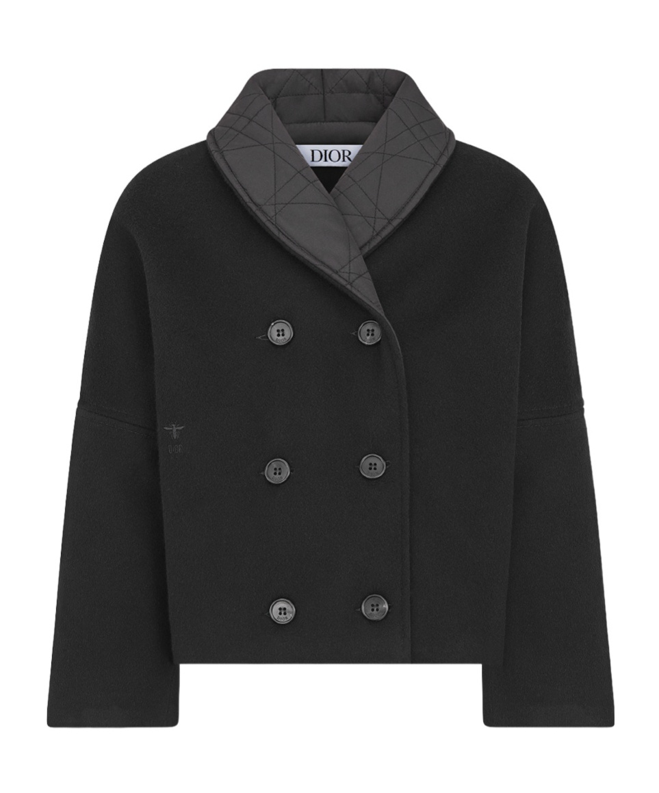 Dior Long-sleeved Coat In Gray