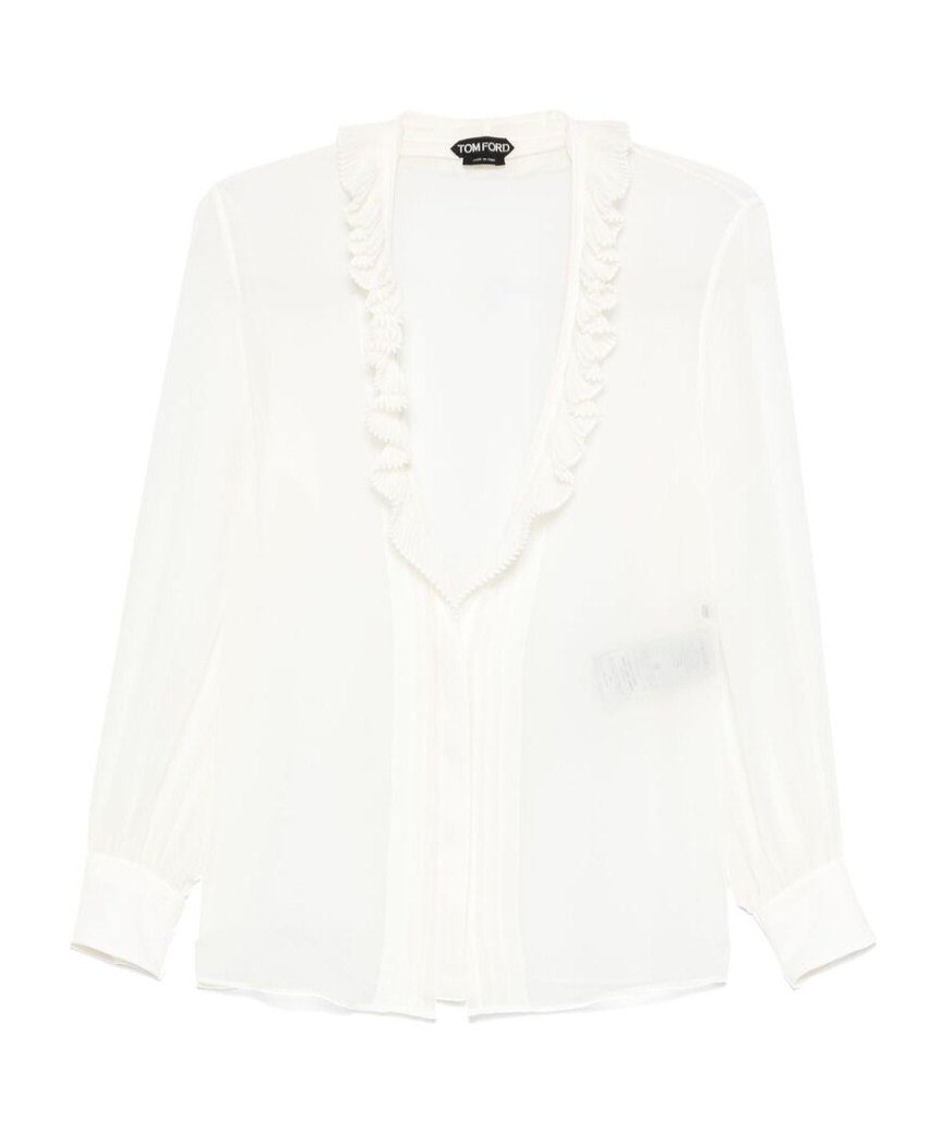 Tom Ford Ruffle-detailed Blouse In White