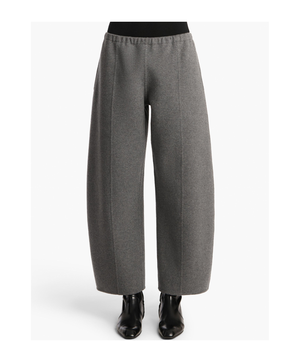 Khaite Elastic-waist Panelled Trousers In Gray