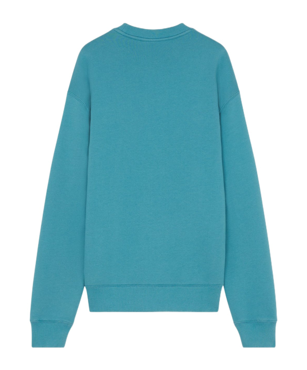 Maison Kitsuné Cotton Sweatshirt With Iconic Embroidered Logo On The Front In Blue