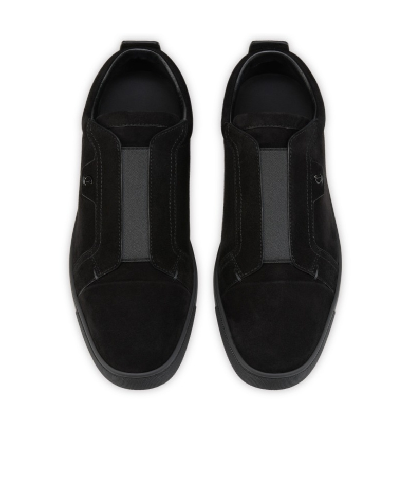Christian Louboutin St. Louis Suede Slip-on Sneakers In Black