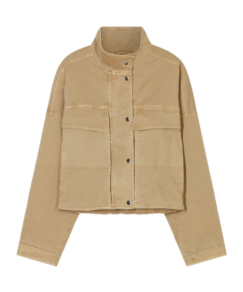 Closed Signature Stretch-cotton Twill Jacket In Brown