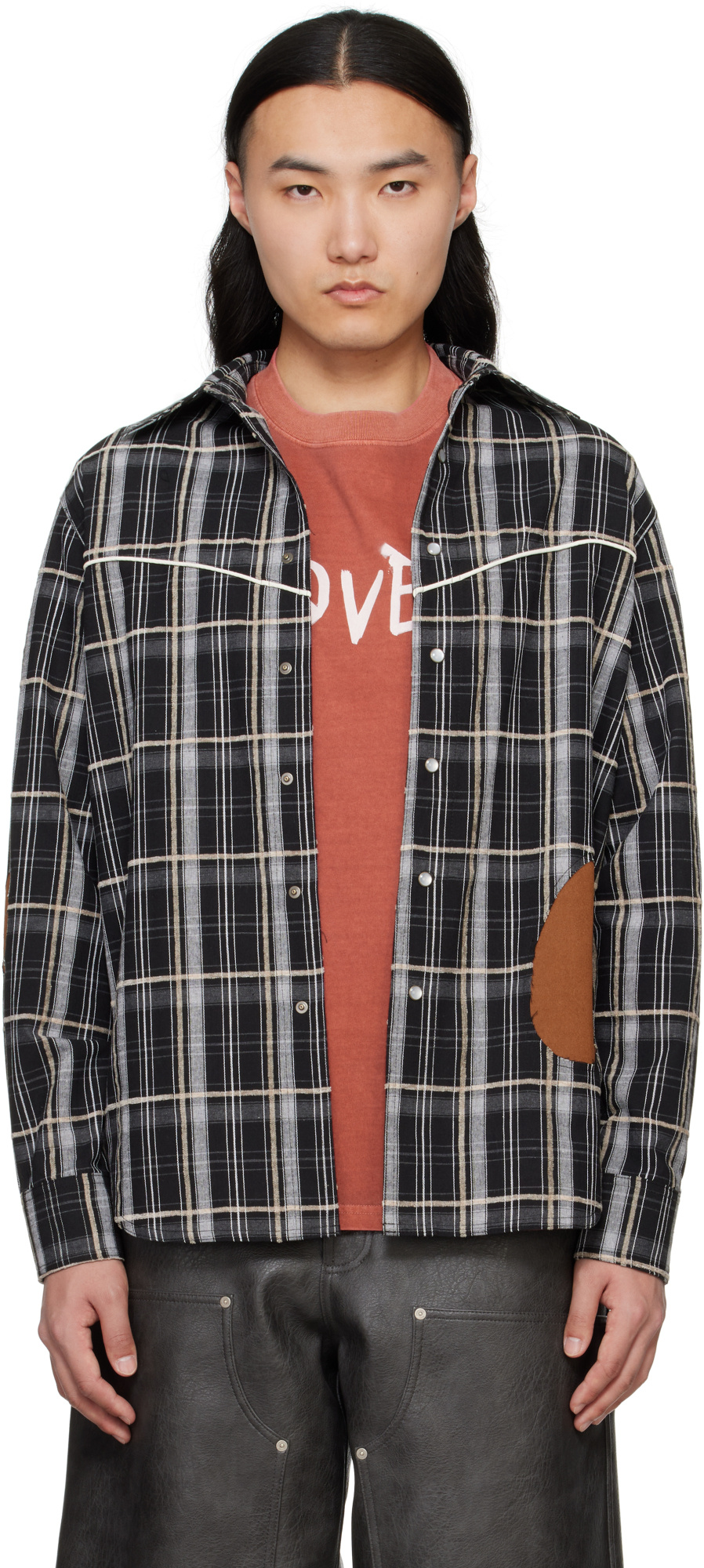 Andersson Bell Noah Patch Check Shirt In Black
