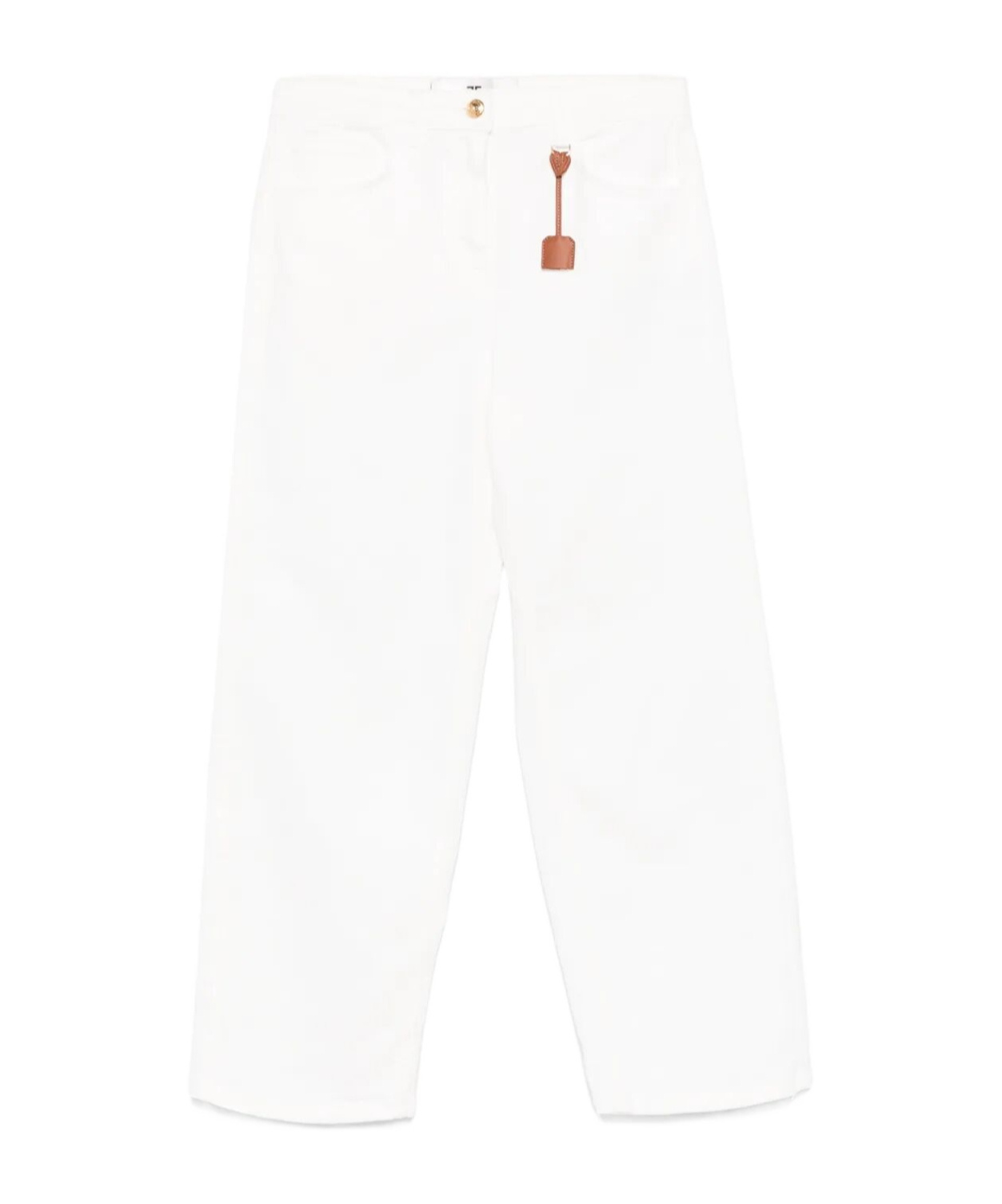 Elisabetta Franchi Garment-dyed Jeans In White