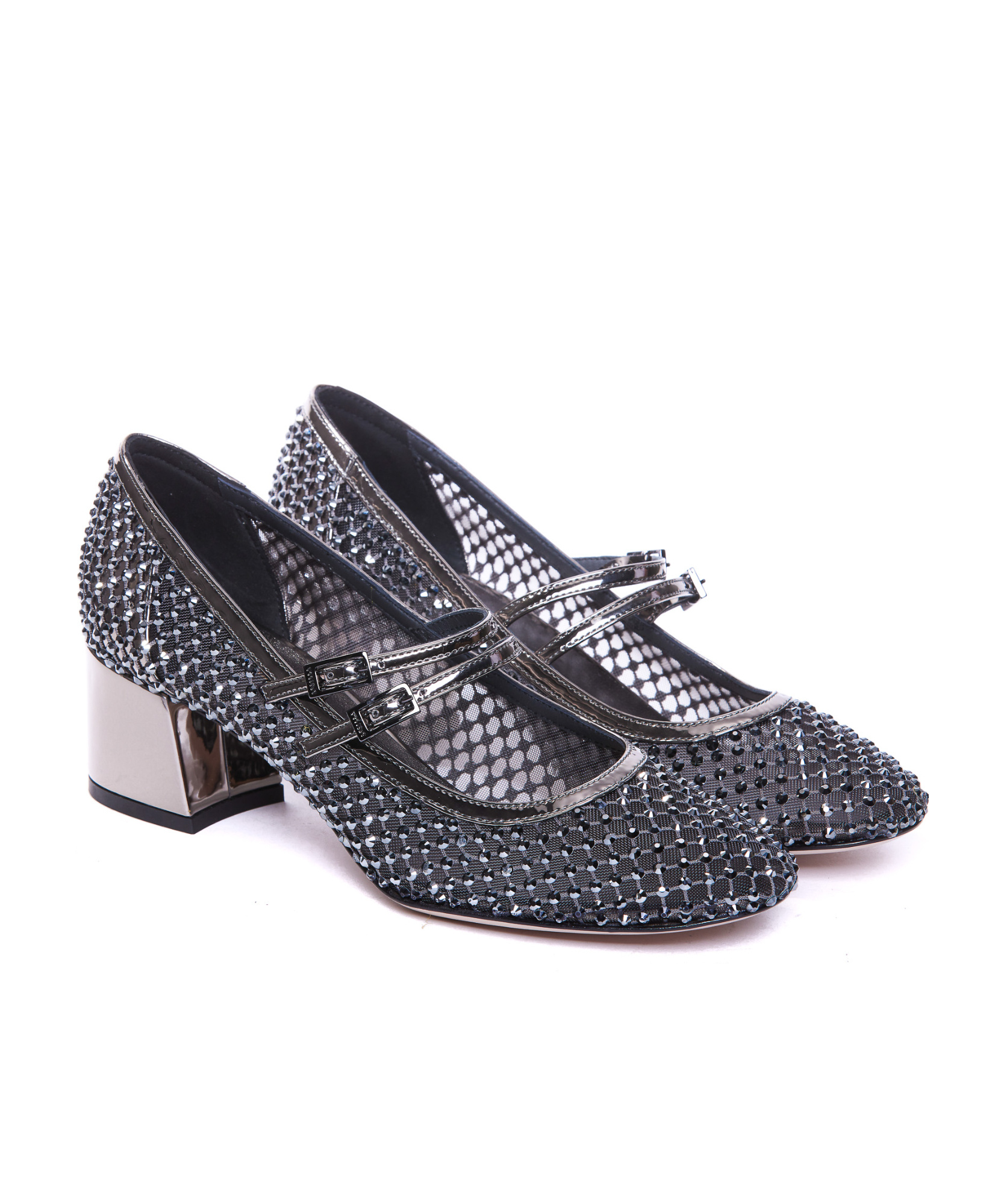Le Silla Woman Pumps Black Size 7.5 Textile Fibers In Gray